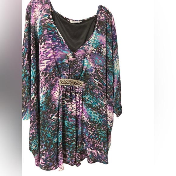 Jennifer Lopez Tops - Jennifer Lopez Purple and Blue Patterned Tunic